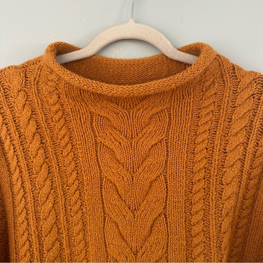 Anthropologie Pilcro Mock-Neck Chunky Cable-Knit Sweater Medium - Picture 5 of 6